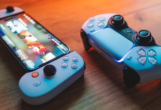 A vibrant gaming-themed illustration showing diverse players enjoying mobile games on their devices.